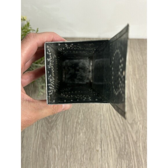 Primitive Galvanized Tin Wall Pocket Matchstick Holder Candle Box Apple Design - Picture 5 of 9